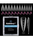 Kalolary 120PCS Stiletto Dual Forms Nail Molds Kit with Pink Finger Extension Clips - DIY Manicure for Poly Gel - Pink - Buy Online on SooperMarket.com