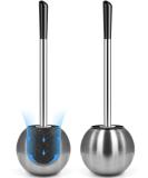 IXO Toilet Brush and Holder 2 Pack - 304 Stainless Steel, Extended Comfortable Handle, Durable Bowl Brush for Bathroom - Silver - Buy Online on SooperMarket.com