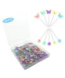 200pcs Sewing Pins Flat Head Straight Pins with Butterfly and Flower Colored Heads  Long 2.16inch Quilting Pins for Dressmaker  Craft  Sewing Project and DIY Decoration (Butterfly and Flower) - Buy Online on SooperMarket.com