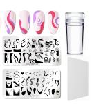 Luvadeyo Nail Art Plates - 2 Piece Stamping Set with Transparent Stamp & Scraper Tool for Women & Girls | International Shipping - Buy Online on SooperMarket.com