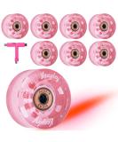 Nezylaf 8 Pack 32x58mm 82A Roller Skate Wheels with Glitter Powder + Skate Tool - Pink, Indoor/Outdoor Skate Replacement Accessories - Buy Online on SooperMarket.com
