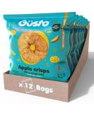 Gusto Snack's crispy apple chips with mango juice rich in fiber vegan gluten -free and vegetarian.Healthy snack box low -fat dried fruit chips - 20g (12 bags) apple - mango - Buy Online on SooperMarket.com
