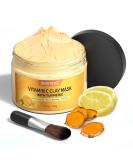 Turmeric Vitamin C Clay Mask, SHVYOG Vitamin C Clay Facial Mask with Kaolin Clay and Turmeric for Dark Spots, Skin Care Turmeric Face Mask for Controlling Oil and Refining Pores 5.29 Oz - Buy Online on SooperMarket.com
