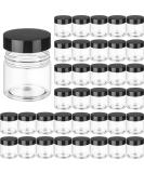 36-Piece 2 oz Black Plastic Cosmetic Jars with Inner Liners and Leak-Proof Lids - Ideal for Lotions, Ointments, and Travel Makeup Storage - Buy Online on SooperMarket.com