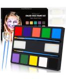 Children's blackmail Set Halloween Enjsd Face Paint Children Washable Bodypainting Colors Face Colors Face Environment Set 10-Colors make-up set with sponges & brushes body colors for carnival carnival - Buy Online on SooperMarket.com