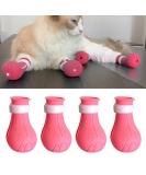Buy 4-Piece Silicone Anti-Scratch Cat Shoes & Nail Gloves - Pink Perfect Claw Covers for Cats! - Buy Online on SooperMarket.com