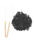 Vlasy Nano Beads 3.0mm 200PCS + 2PCS Hair Extension Loop Threaders Set (Black) - for Hair Extensions/Tinsel - Buy Online on SooperMarket.com