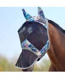 Harrison Howard LumiVista Horse Fly Mask with Ears, Long Nose, UV Protection - Pastel Mix Cob - Buy Online on SooperMarket.com