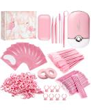267 PCS Eyelash Extension Kit with USB Air Conditioning Blower, Silicone Pad, Tweezers, Glue Rings, and More - Pink - Buy Online on SooperMarket.com