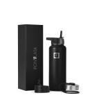 IRON FLASK Sports Water Bottle 40oz - Leak Proof Insulated Stainless Steel with 3 Lids - Midnight Black - Buy Online on SooperMarket.com