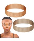 WILLBOND 2 Pieces Silicone Wig Grip Band Adjustable Silicone Wig Headband No Slip Wig Bands Seamless Wig Holder for Men Women Sports Yoga (Light Brown  Dark Brown) - Buy Online on SooperMarket.com