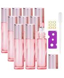 Alledomain 10Pcs 10ml Essential Oil Roller Bottles Refillable Transparent Rose Gold Glass Roll on Bottles Clear Roll Bottles with Stainless Balls & Rose Gold Cap Include Label Dropper & Opener Color 1 - Buy Online on SooperMarket.com