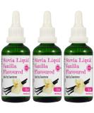PINK SUN Stevia Vanilla Liquid Sweetener Drops 50ml x 3 - Natural Sugar Alternative - Vegetarian, Vegan, Gluten Free - Zero Calories - Bulk Buy - Buy Online on SooperMarket.com