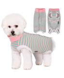 Zuimei Dog Surgery Recovery Suit Striped Dog Surgical Recovery Suit Anti-licking Dog Post Surgery Bodysuit Dog Recovery Shirt Dog Onesie Vest For Wound Protection E-Collar Alternative(Green S) pink green S - Buy Online on SooperMarket.com