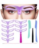 4 Pieces Eyebrow Stencil 8 Styles Eyebrow Template DIY Grooming Eyebrow Shaping Kit Washable Reusable Eyebrow Template with Handle Stainless Steel Tweezers and Foldable Eyebrow Razor (Chic Style) - Buy Online on SooperMarket.com