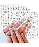 8 Sheets Abstract Face 3D Nail Art Stickers - Self-Adhesive Decals for DIY Manicure - Designer French Nail Stickers for Women and Girls - Buy Online on SooperMarket.com