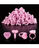 Glue Rings INFILILA Glue Rings for Eyelash Extensions 100PCS Disposable Rings For Lashes Lovely Heart Shape Lash Fan Blossom Glue Cups Lash Extension Supplies Lash Supplies for Eyelash Extensions pink - Buy Online on SooperMarket.com