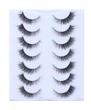 Wleec Beauty Short False Eyelashes set - 7 Pairs of 12mm Wispy Fluffy 3D Faux Mink Lashes for Natural Cat Eye Look | Clear Band | CC95 - Buy Online on SooperMarket.com