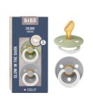 BIBS COLOUR Anatomical Glow Schnuller 2-Pack - BPA-Free Jaw-Friendly Natural Rubber - Size 2 (6-18 Months) - Sage Glow & Cloud Glow Made in Denmark - Buy Online on SooperMarket.com