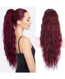 PORSMEER 28 Wine Red Beach Wave Ponytail Extension for Women - Buy Online on SooperMarket.com