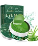 Eveellyn eye pads 60pcs eye pads against dark circles aloe vera eye pads hyaluronic acid eye mask remove dark circles against wrinkles tear bags puffiness greenen - Buy Online on SooperMarket.com