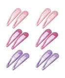 ZEVONDA Glitter Hair Snap Clips - Metal Hair Clips Colorful Glitter Sequin Hair Clips Barrettes Hair Styling Accessories for Toddlers Kids Girls Women Pink*4 + Rose Red*4 + Purple*4 - Buy Online on SooperMarket.com