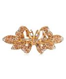 Sankuwen Champagne Crystal Rhinestone Hair Barrette | Small Butterfly Hairpin for Women | Elegant French Hair Clip for Mom - Buy Online on SooperMarket.com