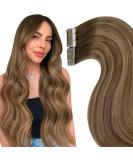 LAAVOO Tape-In Hair Extensions - Balayage Brown & Ombre Light Blonde - Real Hair 50cm #8/16/8 - 50pcs - Buy Online on SooperMarket.com