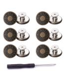 12 Pcs Button for Sewing Metal Jeans ,ICEYLI 17 mm No-Sew Nailess Removable Metal Jeans Buttons Replacement Repair Combo Thread Rivets and Screwdrivers - Buy Online on SooperMarket.com