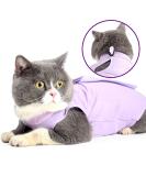 LIANZIMAU Cat Surgical Recovery Suit - Purple Medium - E-Collar Alternative & Pajama for Abdominal Wounds - Indoor Pet Clothing - Buy Online on SooperMarket.com