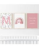 Pompom Prints Set of 3 Girls Bedroom Rainbow Nursery Decor - Scandi Boho Style Playroom Art (A3 Size) - Buy Online on SooperMarket.com