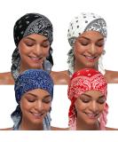 ASHILISIA 4 Pieces Women Chemo Hat Turban Beanie, Pre-Tied Headwraps Headwear Bandana for Hair Loss Acily-a-1 - Buy Online on SooperMarket.com