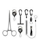 Booms Fishing FF3 7 PCS Fly Fishing Tools Kit, Fishing Knot Tool and Line Clipper Retractor, Magnetic Net Release with Lanyard, Fly Fishing Tippet Spool Holder, Hook Remover Forceps Black - Buy Online on SooperMarket.com
