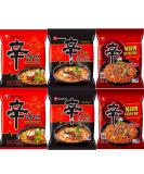 Nongshim SHIN Ramyun Korean Ultimate Spicy Ramen Bundle - Shin x 2 Black x 2 & Stir Fry x 2 (Pack of 6) - Buy Online on SooperMarket.com