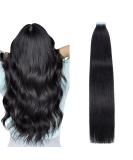 AGMITY Tape in Hair Extensions Human Hair Jet Black 24 inches 50g/pack 20pcs Invisible Straight Seamless Skin Weft Tape in Extensions Remy Human Hair(24 inches #1 Jet Black) 24 inch #1 Jet Black - Buy Online on SooperMarket.com