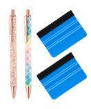 Craft Vinyl Weeding Tools Set - 2pcs Retractable Pin & Glitter Weeding Pens + Felt Squeegees for Adhesive Vinyl - Essential Craft Tool Kit - Buy Online on SooperMarket.com