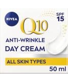 NIVEA Q10 Anti-Wrinkle Power Firming Day Cream SPF 15 (50ml) Anti-Wrinkle Face Cream with Skin Identical Q10 and Creatine Face Cream for Wrinkles - Buy Online on SooperMarket.com