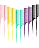 10-Piece Rat Tail Comb Set - Carbon & Heat Resistant, Anti-Static Teasing Comb for Volume & Styling (Assorted Colors) - Buy Online on SooperMarket.com