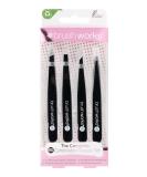 Brushworks HD 4 Piece Combination Tweezer Set - Black | Precision Eyebrow Grooming Kit - Buy Online on SooperMarket.com