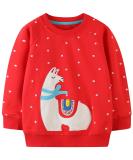 Girls Cotton Sweatshirt | Long Sleeve Pullover | Toddler Casual Jumper | Age 2-3 Years | Red - Buy Online on SooperMarket.com
