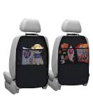 Funmo 2 Pcs Waterproof Car Seat Organiser with 2 Pockets - Kids Back Seat Protector & Storage for Rear Seat - Anti-Kick Design - Black - Buy Online on SooperMarket.com