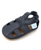 Dotty Fish Unisex Baby Soft Leather Sandals 12-18 Months Navy Blue - Buy Online on SooperMarket.com