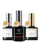 Modelones Builder Gel with Top Coat and Base Coat Set 3Pcs No Wipe Base and Top Coat Gel Nail Polish with Gel Builder for Nails Hard Gel Nail Strengthener Extension Builder Gel in a Bottle Transparent - Buy Online on SooperMarket.com