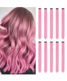 Colored Hair Extensions Clip In for Girls 22 Inch Colorful Straight Hair Extensions for Party Highlights Hair Accessories Hair Pieces for Women(10 PCS Vibrant Pink) 10pcs-Vibrant Pink - Buy Online on SooperMarket.com