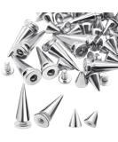 Anvin 110 Pieces Multi Size Cone Spikes Screwback Studs Metal Rivets for DIY Crafts - Silver Spikes with Screw Bases for Clothing Decoration - Buy Online on SooperMarket.com