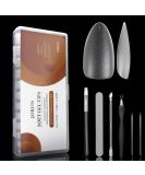 240pcs Short Almond Shaped Nail Tips Clear Soft Gel Full Coverage Extension Kit | 12 Sizes | Nail Salon & Home DIY - Buy Online on SooperMarket.com