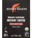 Mount Hagen Organic Fairtrade Instant Coffee Sticks - 25 Pack (1.76 oz) - Premium Quality & Convenience - Buy Online on SooperMarket.com