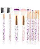 Buy WLLHYF 10-Piece Crystal Makeup Brush Set | Synthetic Fiber Tools for Flawless Foundation Eyeshadow Eyeliner & More - International Shipping Available - Buy Online on SooperMarket.com