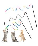 Amaxiu Cat Wand Toy Set Interactive Cat Wand Toy with Rainbow Ribbon String Rainbow Cloth String Leopard Print Cloth String for Small Cats Kittens Indoor Training Catcher(3 Packs) - Buy Online on SooperMarket.com