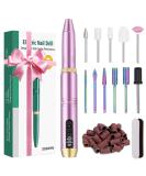 Subay Cordless Rechargeable Nail Drill with 12 Bits - Professional Electric File for Nails, Manicure Pedicure Kit - Gifts for Women and Moms - Pink - Buy Online on SooperMarket.com